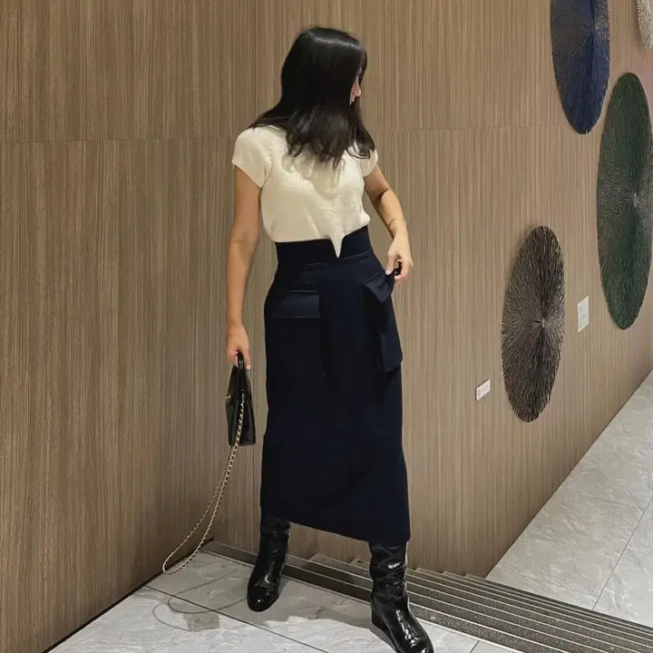 [BUNJANG] Shorts But Stunning Navy Pocket Skirt S / 쇼트벗스터닝 한연아, 네이비 포켓 스커트 S
