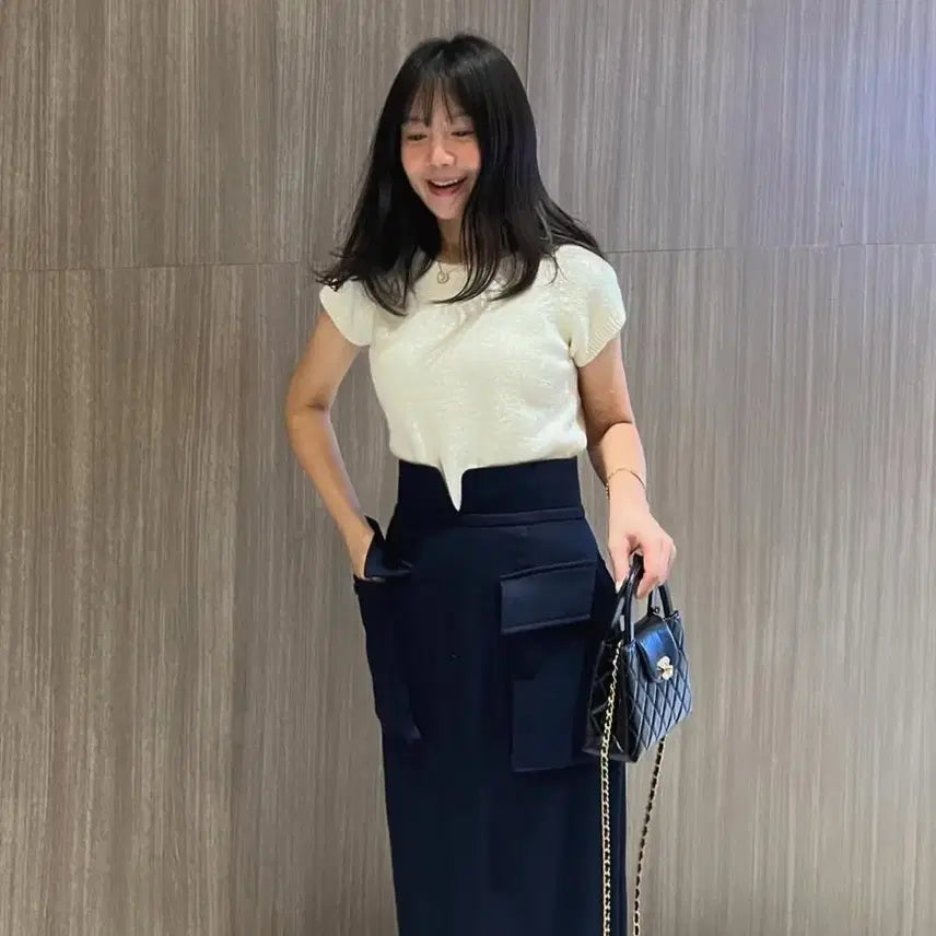 [BUNJANG] Shorts But Stunning Navy Pocket Skirt S / 쇼트벗스터닝 한연아, 네이비 포켓 스커트 S