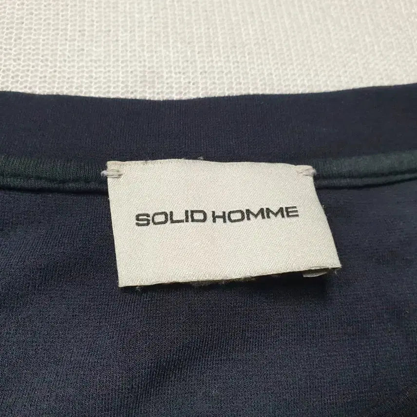 [BUNJANG] Solid Homme Colorblock Zipper Short Sleeve T-Shirt Black/Navy Size 110 / 솔리드옴므 블랙/네이비 배색 지퍼 반팔 티셔츠 110