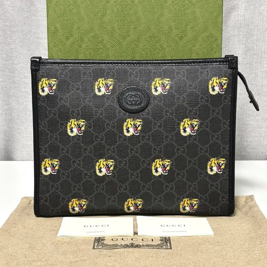 [BUNJANG] Gucci GG Supreme Tiger Clutch Bag / [S+급/정품] 구찌 GG 수프림 타이거 클러치백
