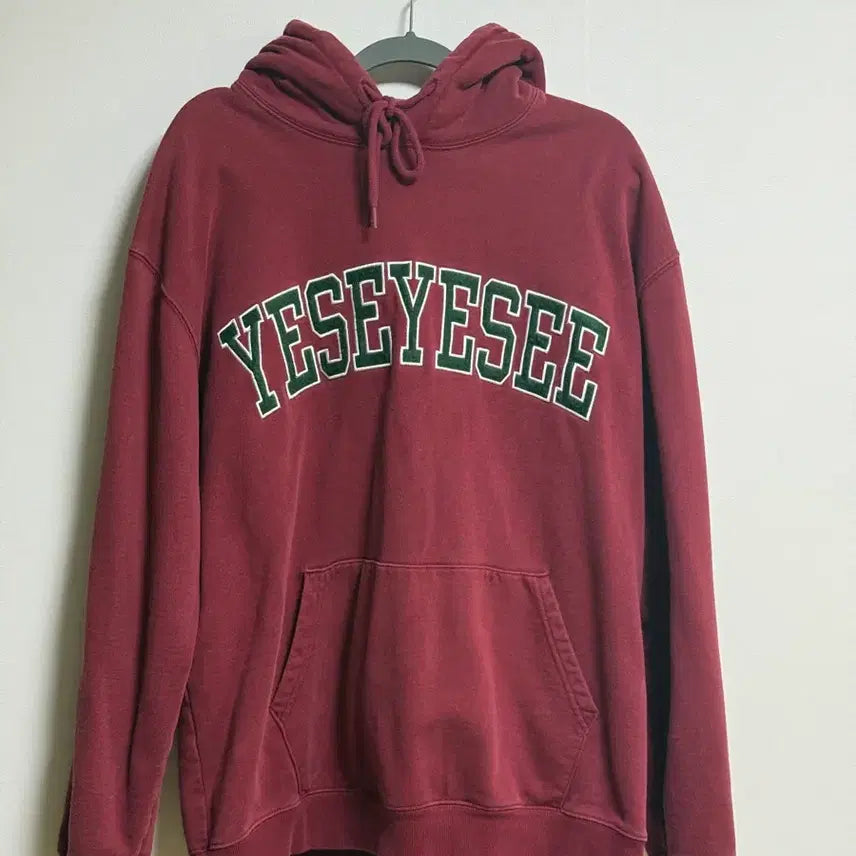 [BUNJANG] Yeseyesee Burgundy Hoodie XL / [XL] 예스아이씨 버건디 후드티