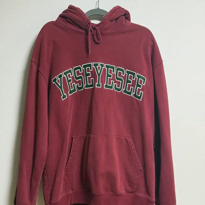 [BUNJANG] Yeseyesee Burgundy Hoodie XL / [XL] 예스아이씨 버건디 후드티