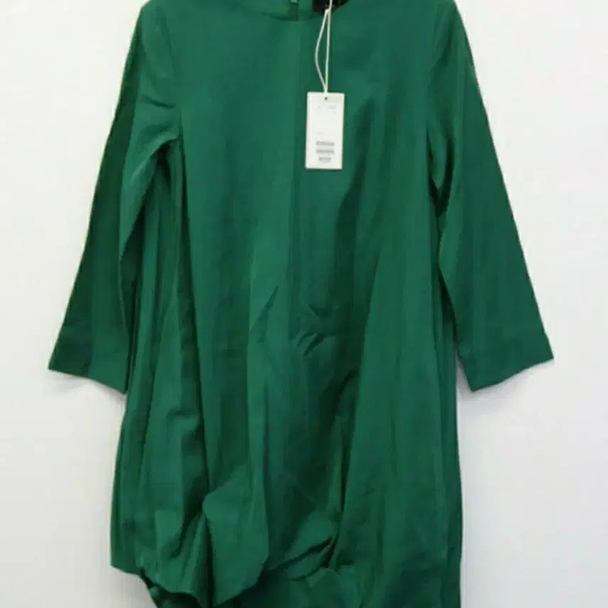 [BUNJANG] COS Deep Green Satin Volume Dress EUR32 / (새옷) 코스 cos 딥그린 새틴 볼륨 원피스 EUR32(44.55)