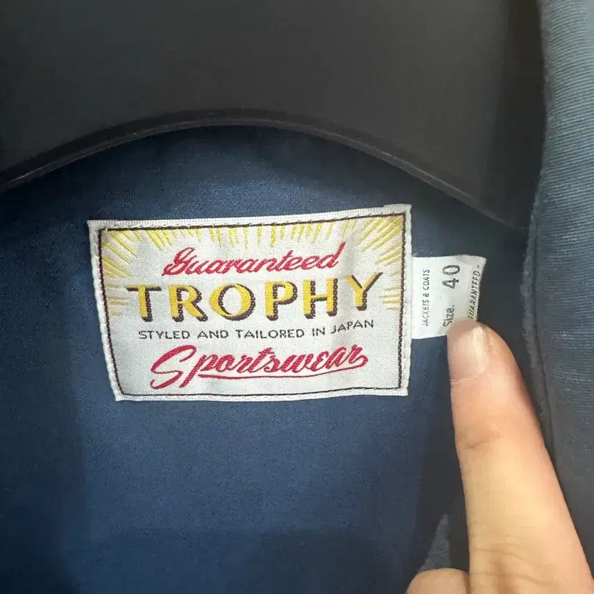 [BUNJANG] Trophy Clothing Wing Logo Warm-up Coach Jacket Charcoal L / 트로피클로딩 윙로고 웜업 코치자켓 차콜 L