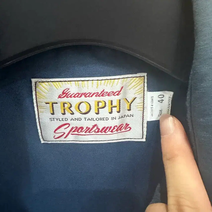 [BUNJANG] Trophy Clothing Wing Logo Warm-up Coach Jacket Charcoal L / 트로피클로딩 윙로고 웜업 코치자켓 차콜 L