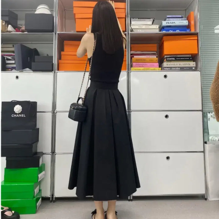[BUNJANG] Myico Classic Bell-Line Skirt - Black M / [마이아이코] 클래식 벨라인 스커트 - 블랙 M