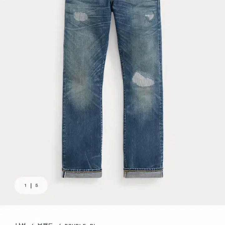 [SOLD OUT] [34/32]RRL 서튼 슬림부츠 셀비지 데님팬츠