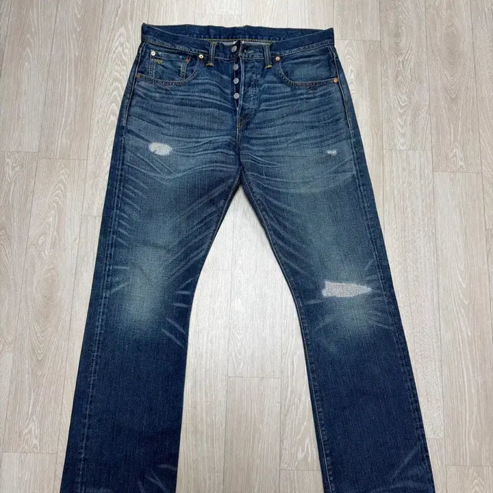 [SOLD OUT] [34/32]RRL 서튼 슬림부츠 셀비지 데님팬츠