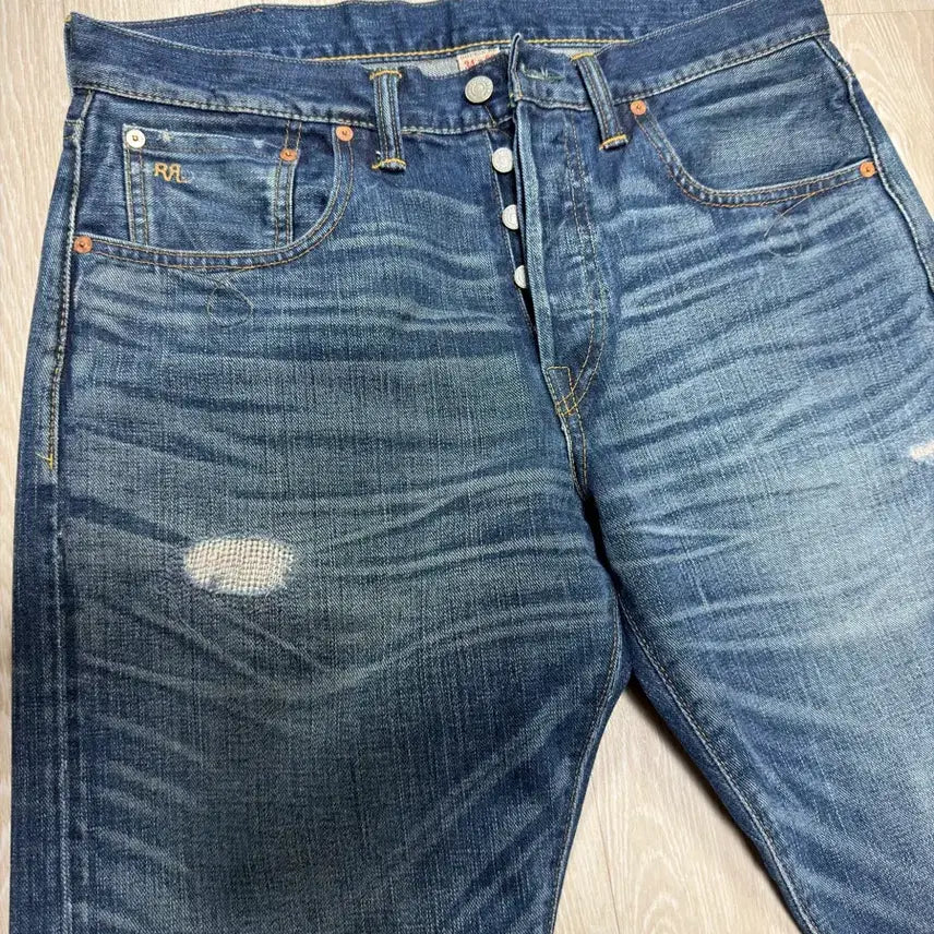 [SOLD OUT] [34/32]RRL 서튼 슬림부츠 셀비지 데님팬츠