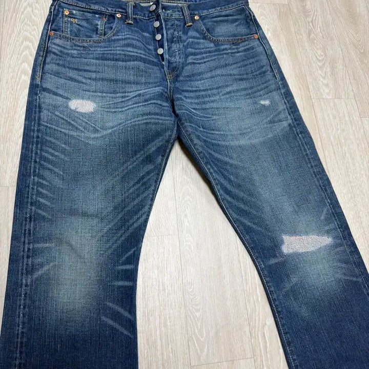 [SOLD OUT] [34/32]RRL 서튼 슬림부츠 셀비지 데님팬츠