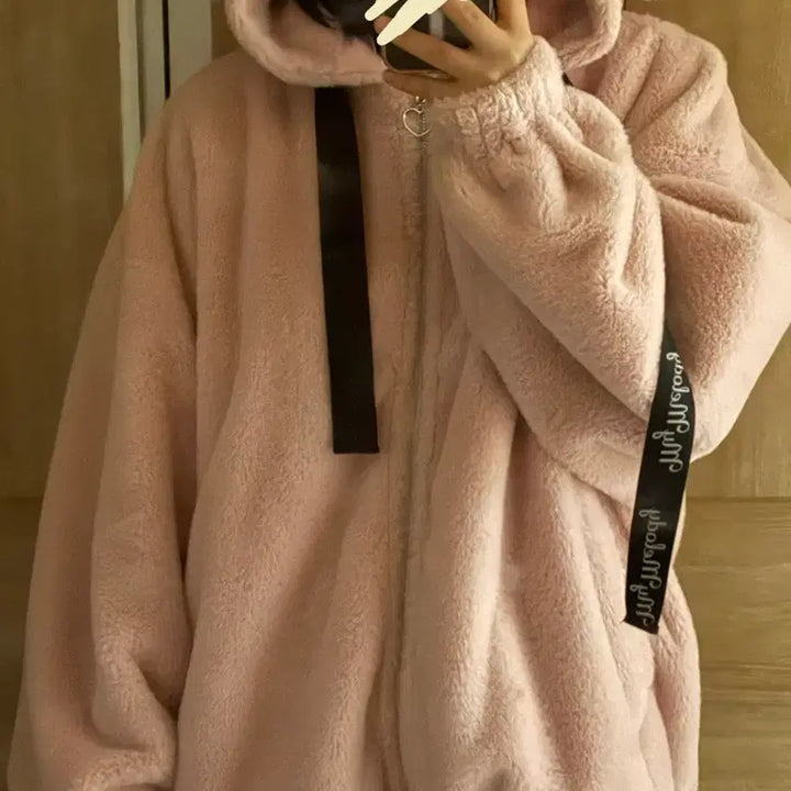 [BUNJANG] My Melody Usamimi Fur Coat / 양산형 지뢰계 양지뢰 마이멜로디 우사미미 퍼코트