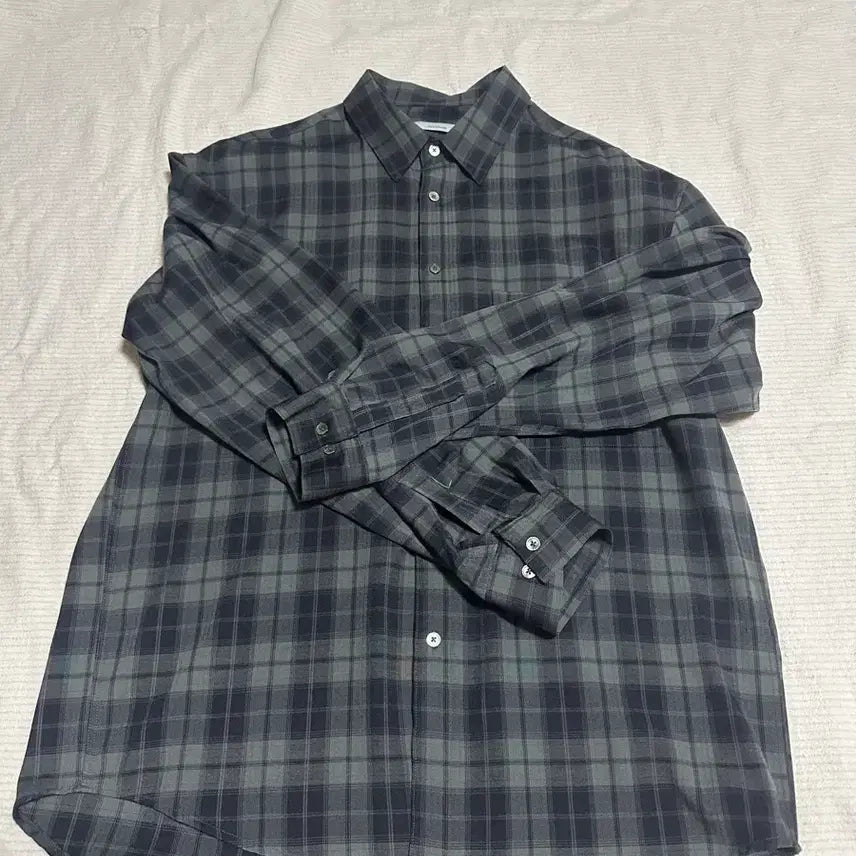 [BUNJANG] Arban Check Shirt Sage Khaki Size 3 / 아르반 체크셔츠 세이지 카키 3사이즈