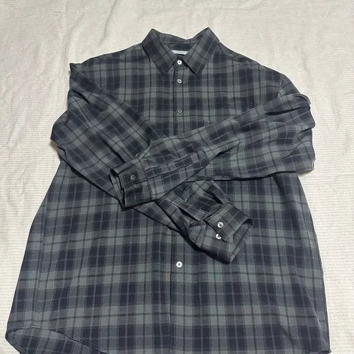 [BUNJANG] Arban Check Shirt Sage Khaki Size 3 / 아르반 체크셔츠 세이지 카키 3사이즈