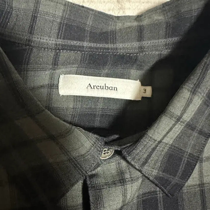 [BUNJANG] Arban Check Shirt Sage Khaki Size 3 / 아르반 체크셔츠 세이지 카키 3사이즈