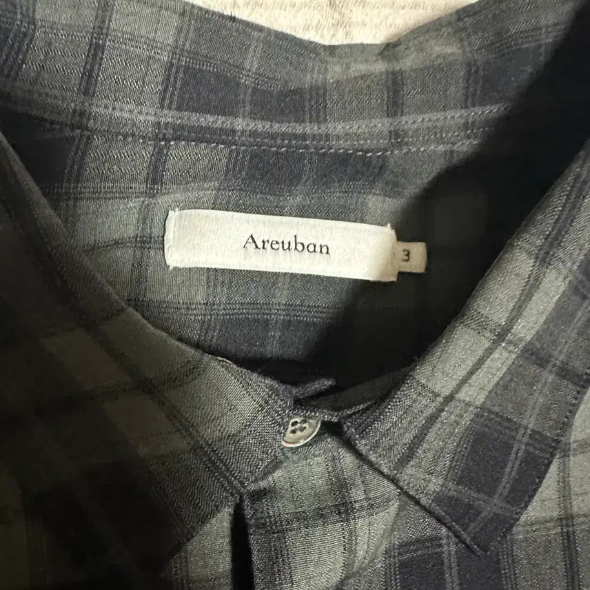 [BUNJANG] Arban Check Shirt Sage Khaki Size 3 / 아르반 체크셔츠 세이지 카키 3사이즈