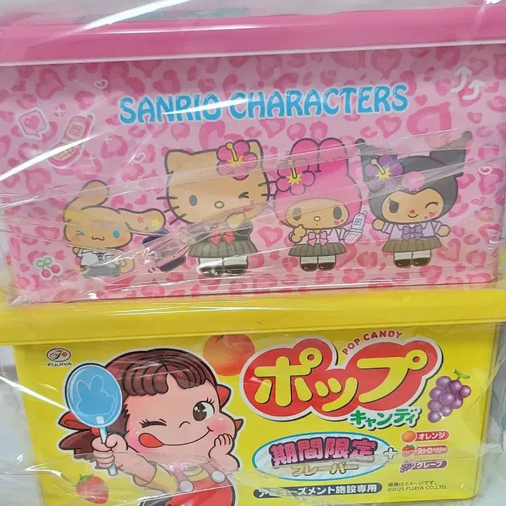 [SOLD OUT] 페코짱 팝캔디+갸루 산리오 캐릭터 컨테이너 2종 일괄 (안에 간식 포함)
