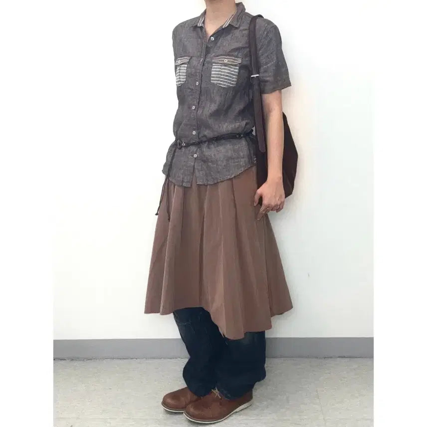 [BUNJANG] VIS Vintage Brown Midi Skirt / 일본빈티지 브라운 미디 스커트 치마