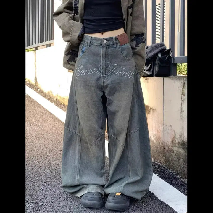 [BUNJANG] Washed Denim Wide Pants 2XL / 워싱 데님 와이드 팬츠 2xl