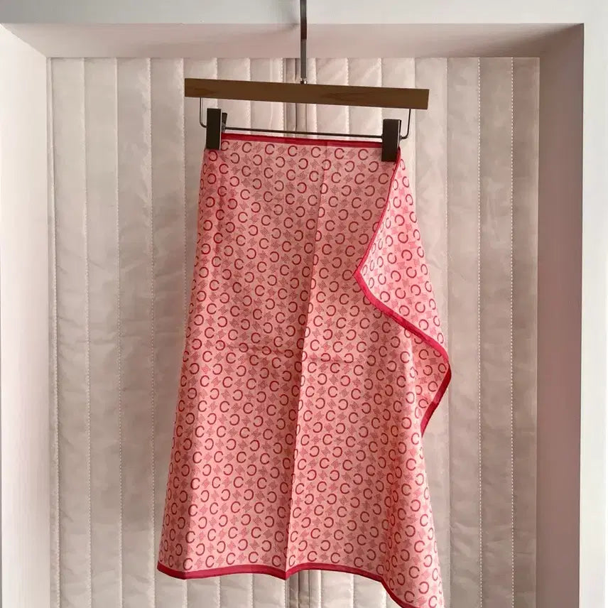 [BUNJANG] Celine Pink Monogram Cotton Scarf / 셀린느 핑크 모노그램 코튼 스카프