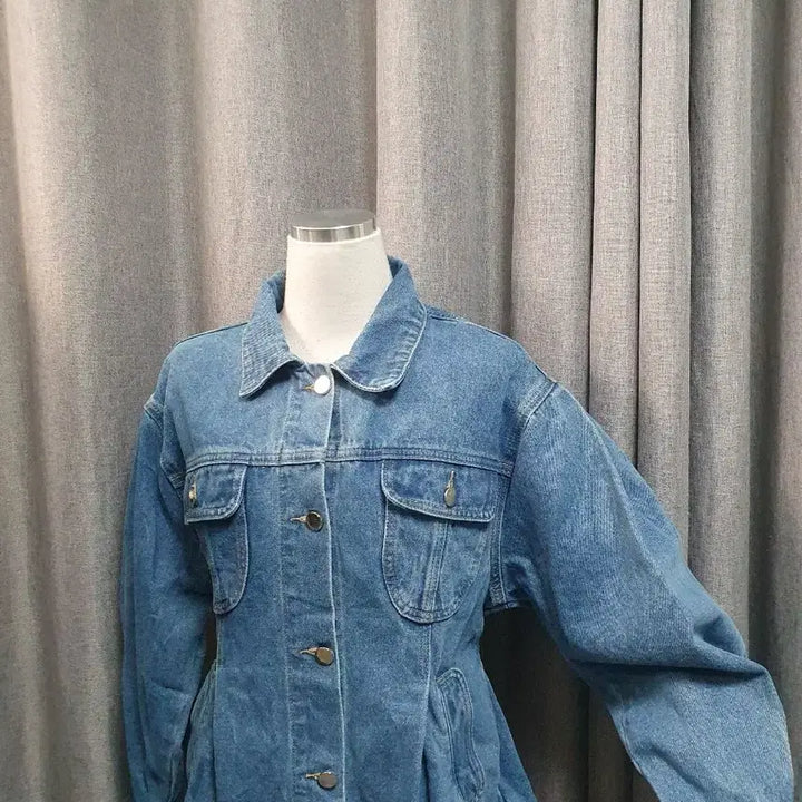 [BUNJANG] Pin-tuck Denim Jacket / 허리잘록 핀턱 데님 자켓