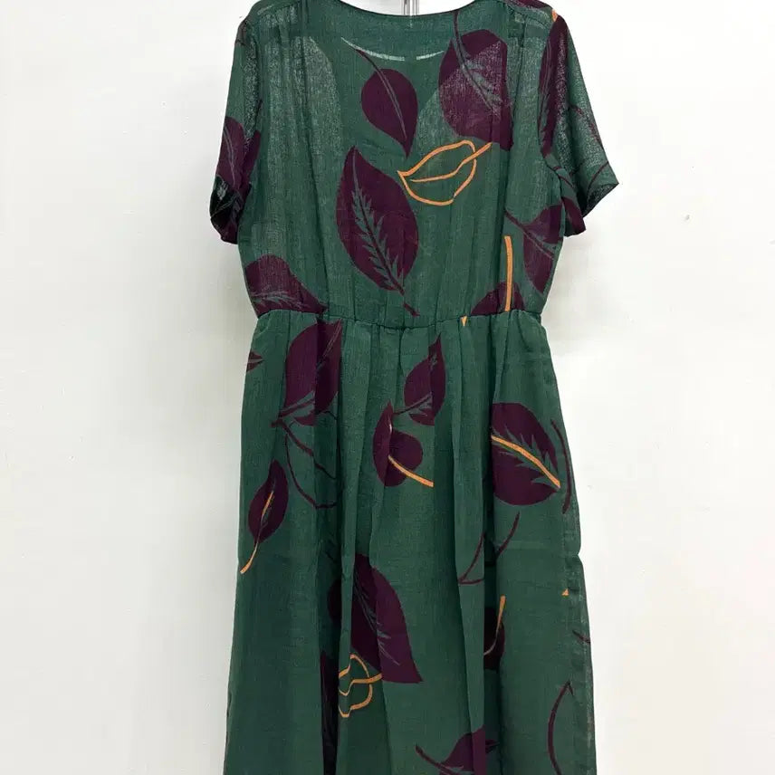 [BUNJANG] CHALET BLANC Vintage Green Ethnic Short Sleeve Dress / 일본빈티지 히피 에스닉 그린 반팔 원피스