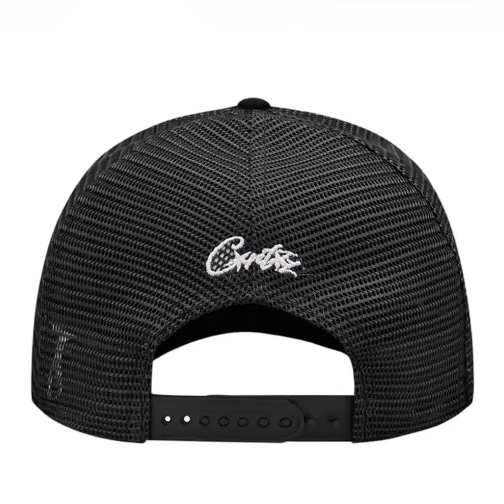 [BUNJANG] Cortez Island Puff Print Trucker Hat Black Cap / 코르테이즈 아일랜드 퍼프 프린트 트러커 햇 블랙 모자 캡 볼캡 매쉬캡