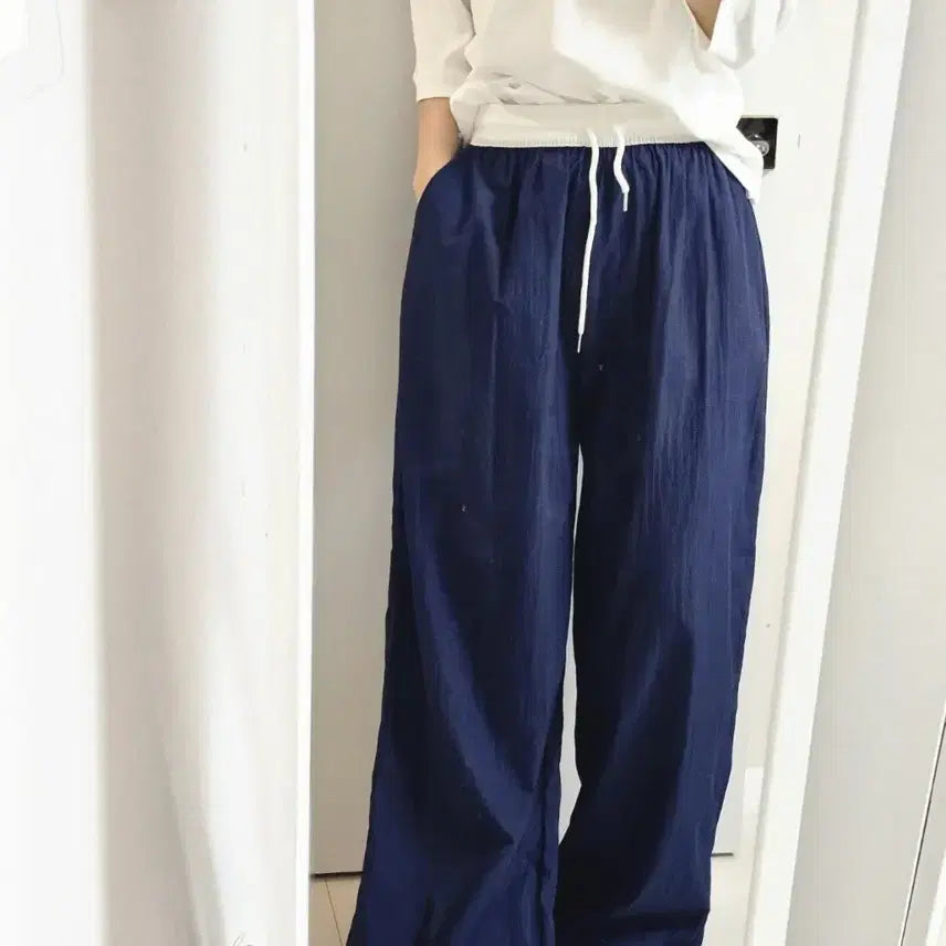 [BUNJANG] Washa Textured Wide Leg Pants / 와샤 밴딩 와이드바지