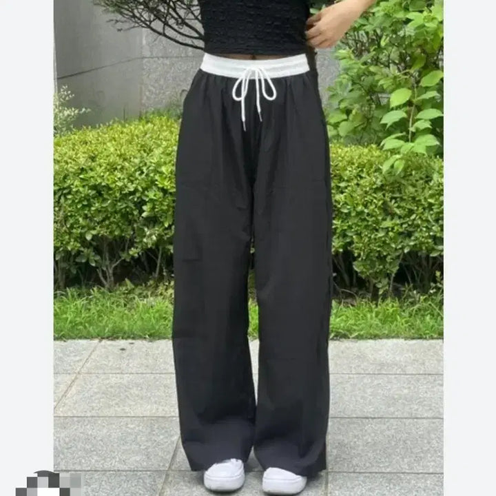 [BUNJANG] Washa Textured Wide Leg Pants / 와샤 밴딩 와이드바지