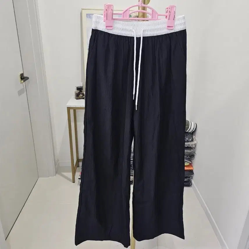 [BUNJANG] Washa Textured Wide Leg Pants / 와샤 밴딩 와이드바지