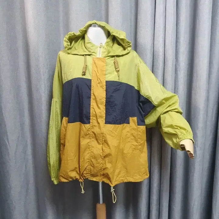 [BUNJANG] Color Block Oversized Hoodie Zip-up / 컬러블럭 오버 후드집업