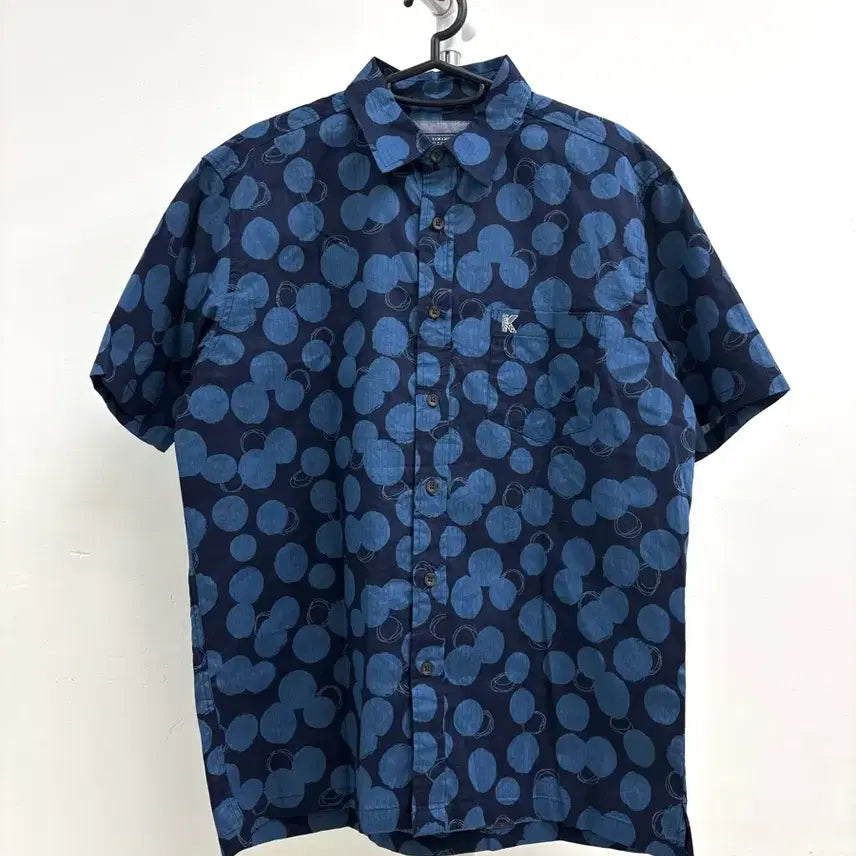 [SOLD OUT] 일본빈티지 야마모토 칸사이 블루 도트 반팔 셔츠
