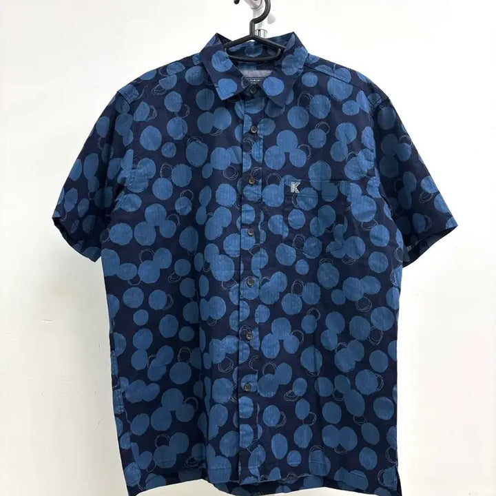 [SOLD OUT] 일본빈티지 야마모토 칸사이 블루 도트 반팔 셔츠