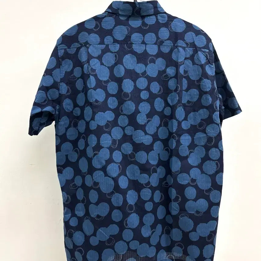 [SOLD OUT] 일본빈티지 야마모토 칸사이 블루 도트 반팔 셔츠