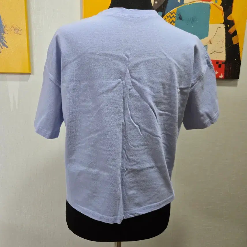 [BUNJANG] Unbranded Puppy Print Light Blue Cotton Blend T-Shirt / 퍼피 프린팅 라이트블루 면스판혼방  티셔츠