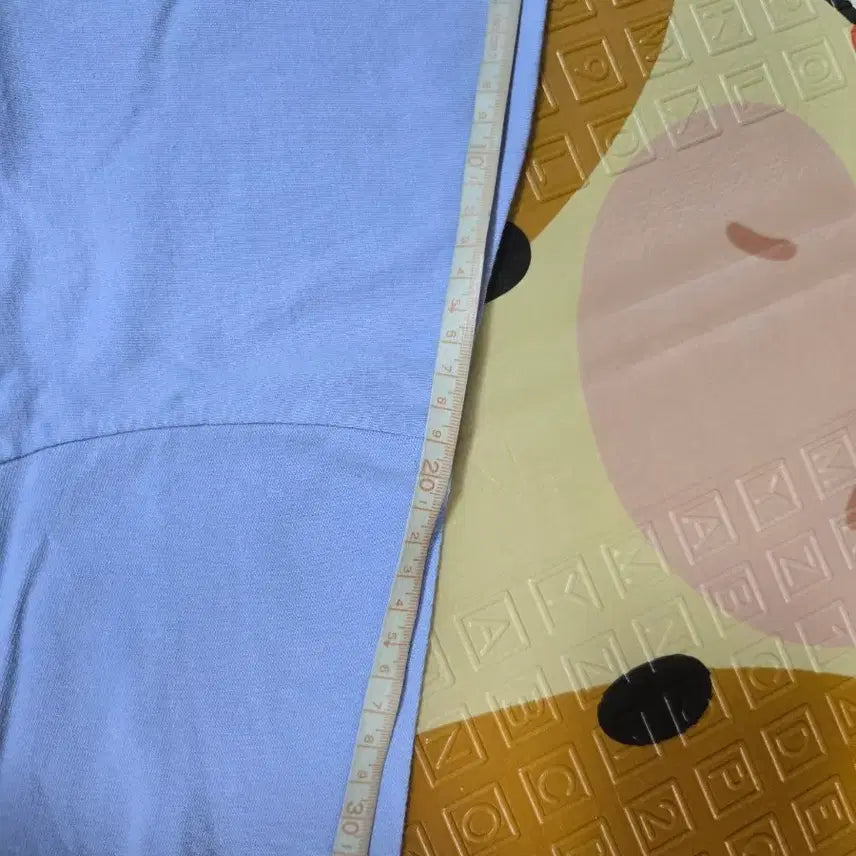 [BUNJANG] Unbranded Puppy Print Light Blue Cotton Blend T-Shirt / 퍼피 프린팅 라이트블루 면스판혼방  티셔츠