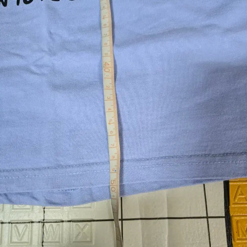 [BUNJANG] Unbranded Puppy Print Light Blue Cotton Blend T-Shirt / 퍼피 프린팅 라이트블루 면스판혼방  티셔츠