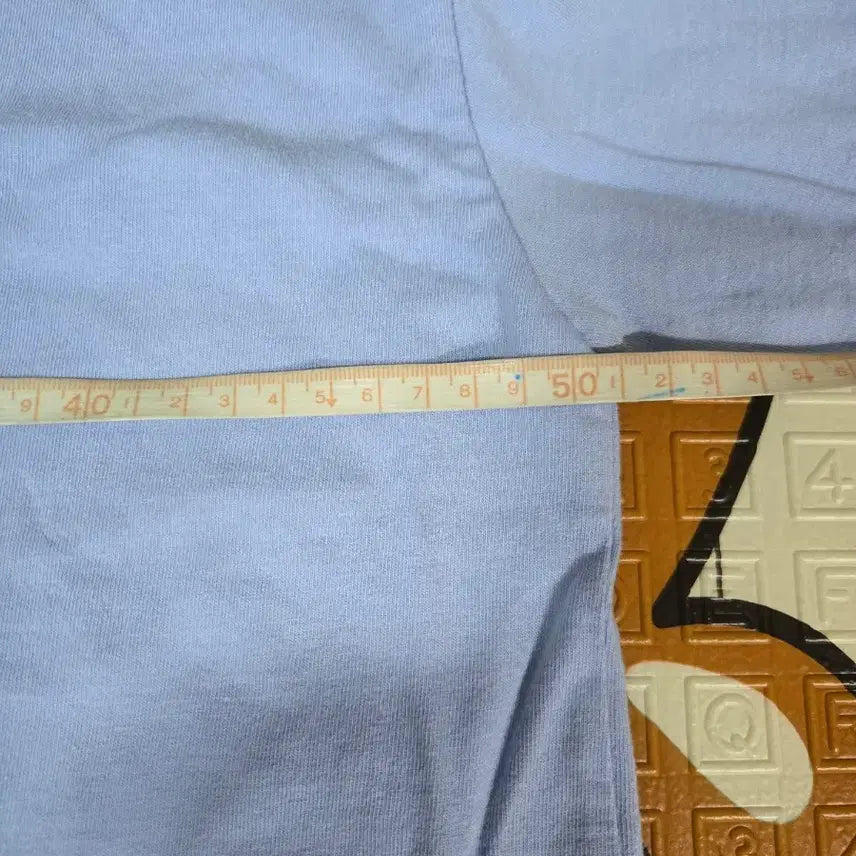 [BUNJANG] Unbranded Puppy Print Light Blue Cotton Blend T-Shirt / 퍼피 프린팅 라이트블루 면스판혼방  티셔츠