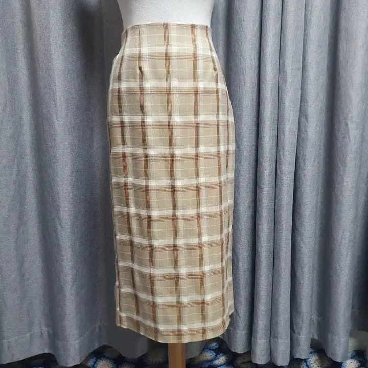 [BUNJANG] Banding Check Long Skirt / 밴딩 체크 롱스커트