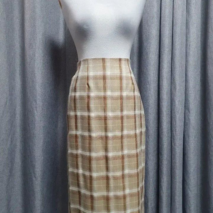 [BUNJANG] Banding Check Long Skirt / 밴딩 체크 롱스커트