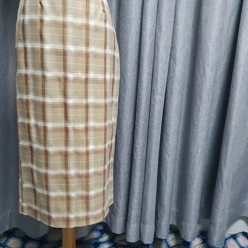 [BUNJANG] Banding Check Long Skirt / 밴딩 체크 롱스커트