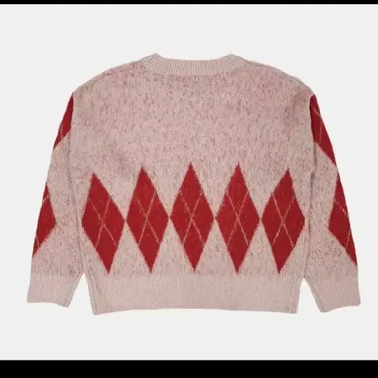 [BUNJANG] Somewherebut 헤어리 Argyle Check Knit Pink / (원가8.9) 썸웨어버터 헤어리 아가일 체크 니트 핑크