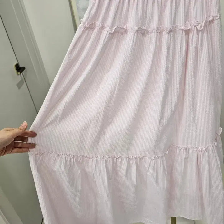 [BUNJANG] Striped Frill Long Skirt / 스트라이프 프릴캉캉 롱스커트 색상택1
