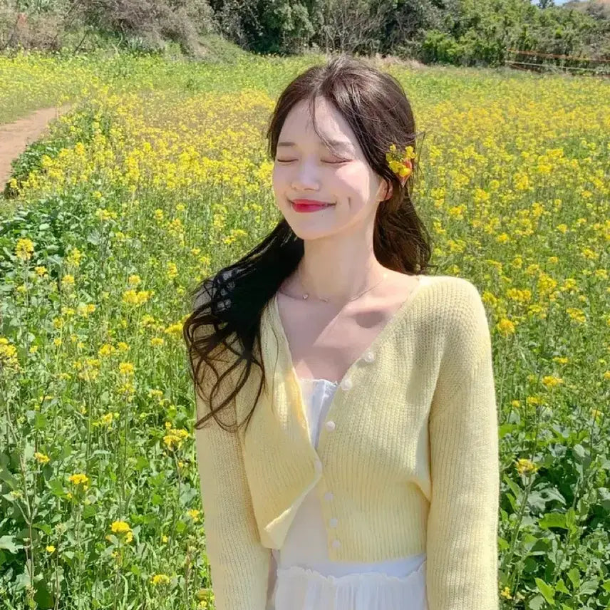 [BUNJANG] Dayroze Yellow Cardigan / 데이로제 자체제작 가디건 에이블리