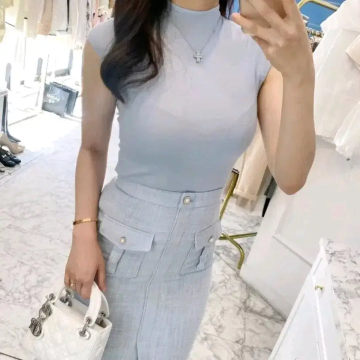 [BUNJANG] Lavisu Merino Wool Cap Sleeve Knit Top / 수입의류 메리노울캡소매니트 라비수