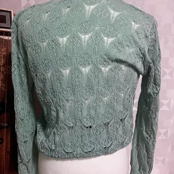 [BUNJANG] Summer Mint See-through Cardigan / 고급스러운 시스루 민트 여름 가디건