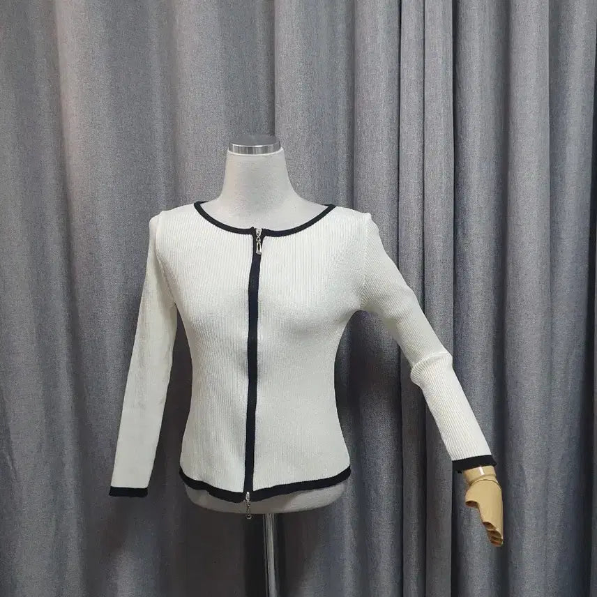 [BUNJANG] White Two-Way Zip-Up Jacket / 화이트 투웨이 집업