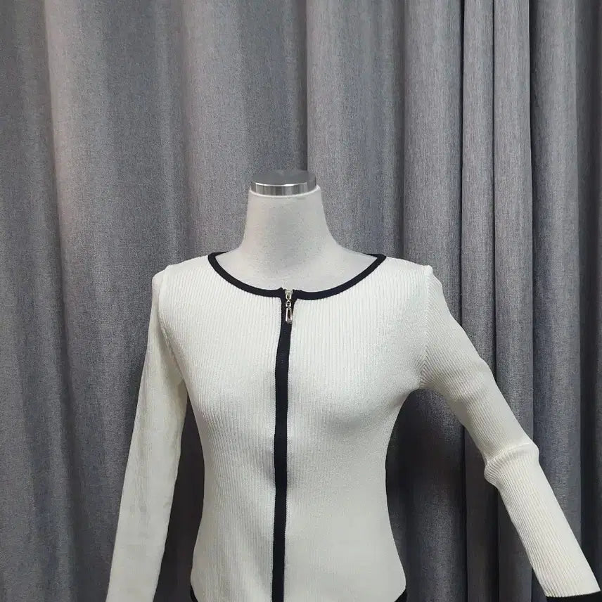 [BUNJANG] White Two-Way Zip-Up Jacket / 화이트 투웨이 집업