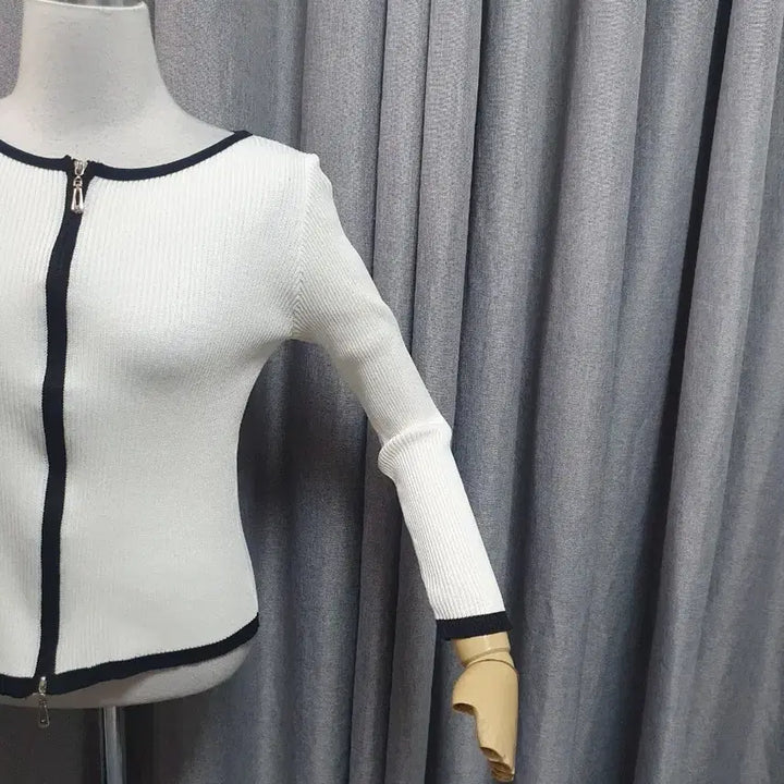[BUNJANG] White Two-Way Zip-Up Jacket / 화이트 투웨이 집업