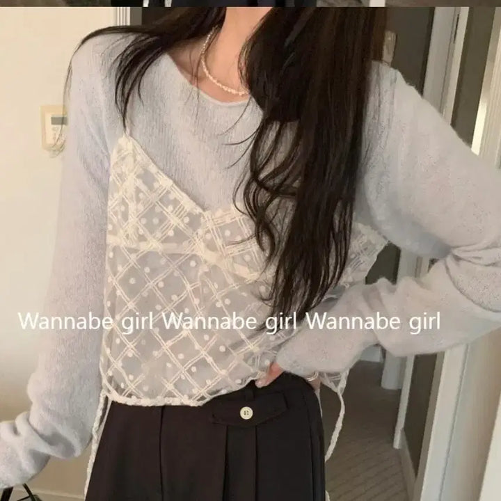 [BUNJANG] Melounge Alpaca Knit Top / (원가4.5) 멜라운지 여리여리 헤어리 알파카 니트