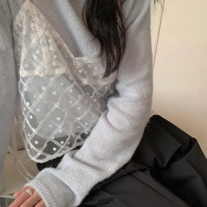 [BUNJANG] Melounge Alpaca Knit Top / (원가4.5) 멜라운지 여리여리 헤어리 알파카 니트